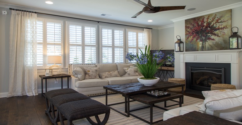 Plantation Shutters in Gainesville Living Room